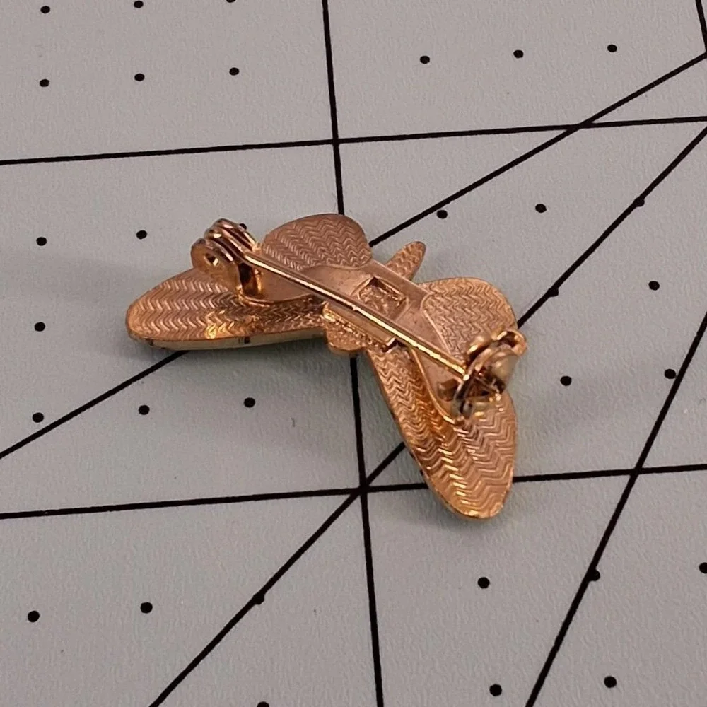 Vintage Enamel Wood-Nymph Butterfly Brooch Pin, 1